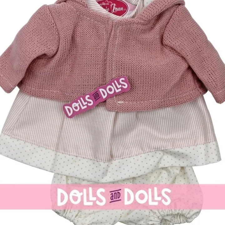 Tenue de poupée Antonio Juan 33-34 cm - Ensemble pois et rayures roses avec veste
