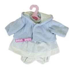 Tenue de poupée Antonio Juan 33-34 cm - Tenue imprimée pois bleus avec veste bleue