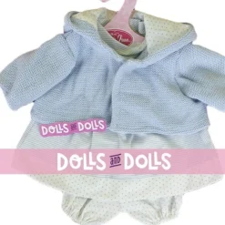 Tenue de poupée Antonio Juan 33-34 cm - Tenue imprimée pois bleus avec veste bleue