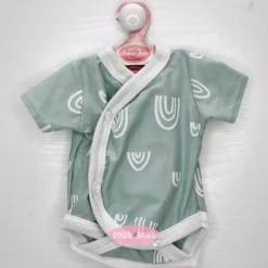 Tenue de poupée Antonio Juan 40-42 cm - Collection Sweet Reborn - Body arc-en-ciel vert avec couche