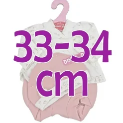 Tenue de poupée Antonio Juan 33-34 cm - Tenue imprimée lapin rose avec chapeau