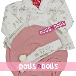 Tenue de poupée Antonio Juan 33-34 cm - Tenue imprimée lapin rose avec chapeau