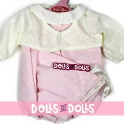Tenue de poupée Antonio Juan 40-42 cm - Barboteuse, veste et capuche rose
