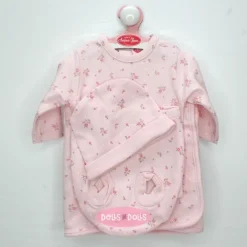 Tenue de poupée Antonio Juan 40-42 cm - Collection Sweet Reborn - Pyjama imprimé fleur rose avec chapeau et couverture