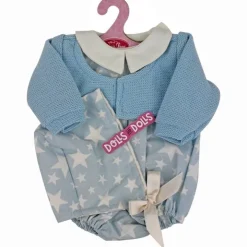 Tenue de poupée Antonio Juan 40-42 cm - Barboteuse imprimée étoiles bleues avec capuche et veste