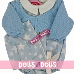 Tenue de poupée Antonio Juan 40-42 cm - Barboteuse imprimée étoiles bleues avec capuche et veste