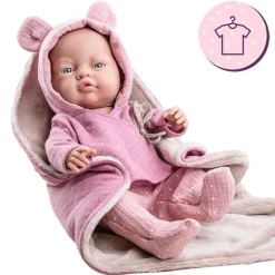 Tenue de poupée Paola Reina 45 cm - Tenue rose avec couverture pour Los Bebitos