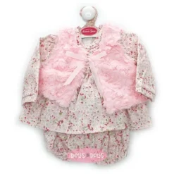 Tenue pour poupée Antonio Juan 52 cm - Collection Mi Primer Reborn - Robe fleurie avec gilet rose