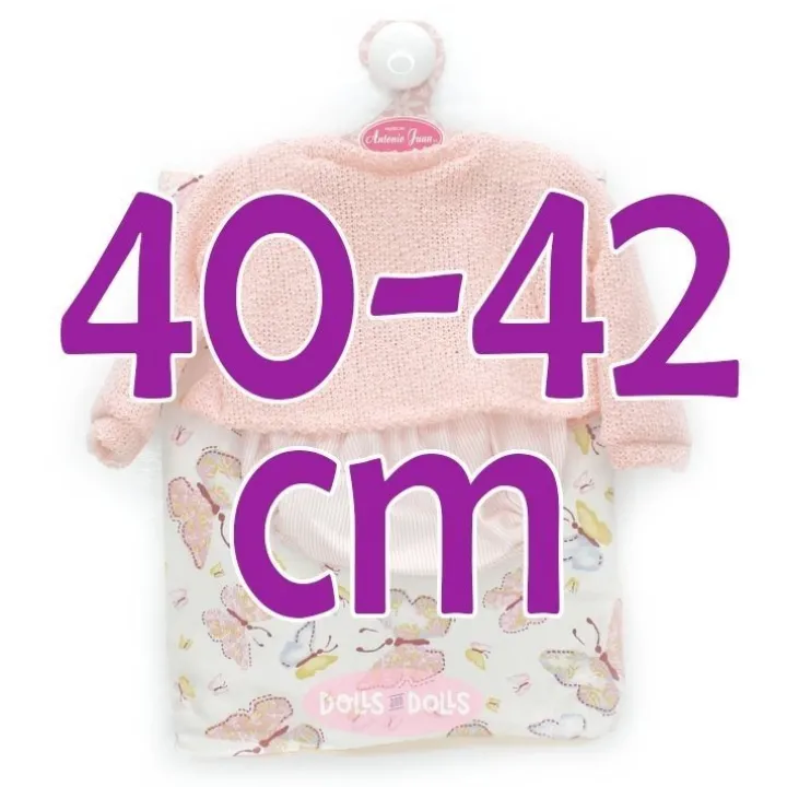 Tenue pour poupée Antonio Juan 40-42 cm - Pull en laine rose avec couverture imprimée
