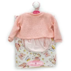 Tenue pour poupée Antonio Juan 40-42 cm - Pull en laine rose avec couverture imprimée