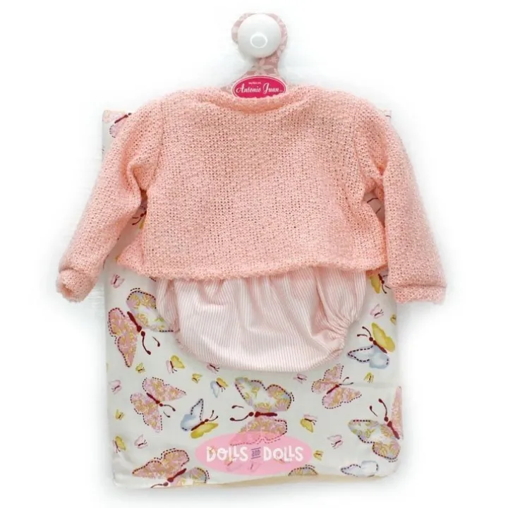 Tenue pour poupée Antonio Juan 40-42 cm - Pull en laine rose avec couverture imprimée