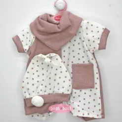 Tenue pour poupée Antonio Juan 52 cm - Collection Mi Primer Reborn - Ensemble à pois avec chapeau