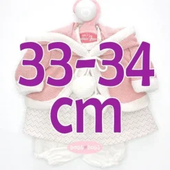 Tenue pour poupée Antonio Juan 33-34 cm - Robe à chevrons avec veste à capuche rose