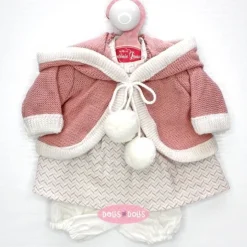Tenue pour poupée Antonio Juan 33-34 cm - Robe à chevrons avec veste à capuche rose