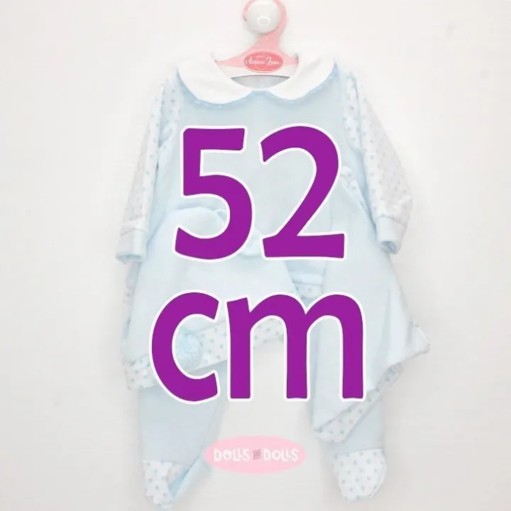 Tenue pour poupée Antonio Juan 52 cm - Collection Mi Primer Reborn - Pyjama bleu avec bonnet et dou-dou