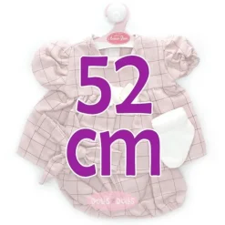 Tenue pour poupée Antonio Juan 52 cm - Collection Mi Primer Reborn - Robe à carreaux rose