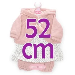Tenue pour poupée Antonio Juan 52 cm - Collection Mi Primer Reborn - Robe à petites fleurs avec veste et pantalon saumon