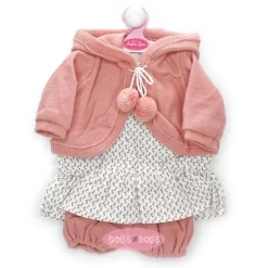 Tenue pour poupée Antonio Juan 52 cm - Collection Mi Primer Reborn - Robe à petites fleurs avec veste et pantalon saumon