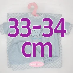 Tenue pour poupée Antonio Juan 33-34 cm - Barboteuse éléphant avec bonnet et châle