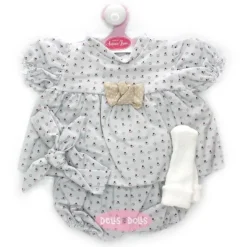 Tenue pour poupée Antonio Juan 52 cm - Collection Mi Primer Reborn - Robe à motifs de fleurs et de cercles