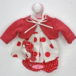 Tenue pour poupée Antonio Juan 26-27 cm - Robe à pois fuchsia avec veste et bandeau