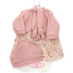 Tenue pour poupée Antonio Juan 52 cm - Collection Mi Primer Reborn - Robe rose à fleurs avec veste et chapeau