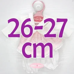 Tenue pour poupée Antonio Juan 26-27 cm - Robe rose rayée avec veste blanche