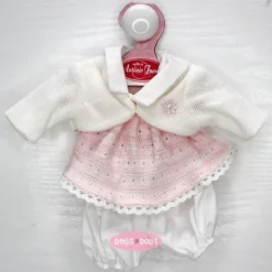Tenue pour poupée Antonio Juan 26-27 cm - Robe rose rayée avec veste blanche