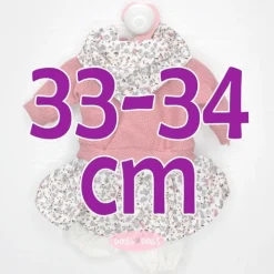 Tenue pour poupée Antonio Juan 33-34 cm - Ensemble mauve et fleurs