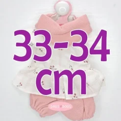 Tenue pour poupée Antonio Juan 33-34 cm - Ensemble de carrés et de fleurs avec une écharpe