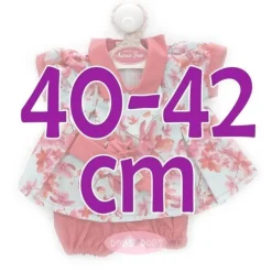 Tenue pour poupée Antonio Juan 40-42 cm - Robe bleue à fleurs rouges