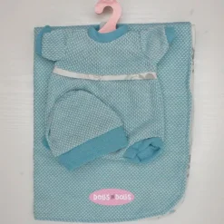 Tenue pour poupée Antonio Juan 33-34 cm - Barboteuse bleue avec bonnet et châle