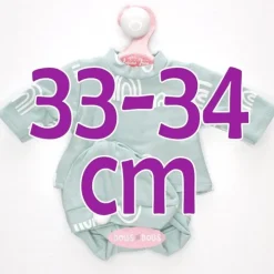 Tenue pour poupée Antonio Juan 33-34 cm - Ensemble vert arc-en-ciel avec chapeau