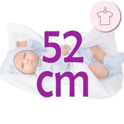 Tenue pour poupée Antonio Juan 52 cm - Collection Mi Primer Reborn - Ensemble bleu avec bonnet et châle