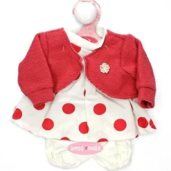 Tenue pour poupée Antonio Juan 33-34 cm - Ensemble à pois avec veste fuchsia