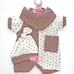 Tenue pour poupée Antonio Juan 52 cm - Collection Mi Primer Reborn - Ensemble à pois rose foncé avec casquette