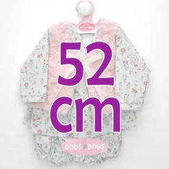 Tenue pour poupée Antonio Juan 52 cm - Collection Mi Primer Reborn - Tenue florale bleue avec gilet rose