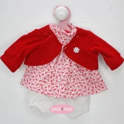 Tenue pour poupée Antonio Juan 33-34 cm - Robe fleurie rouge avec veste