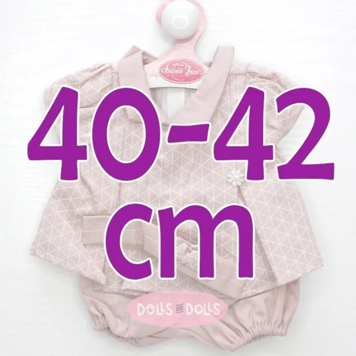 Tenue pour poupée Antonio Juan 40-42 cm - Robe rose imprimé géométrique avec bandeau