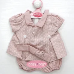 Tenue pour poupée Antonio Juan 40-42 cm - Robe rose imprimé géométrique avec bandeau
