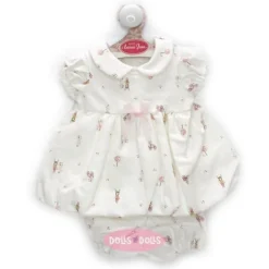 Tenue pour poupée Antonio Juan 40-42 cm - Ensemble blanc avec imprimé animalier