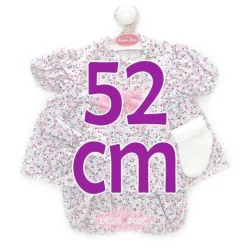 Tenue pour poupée Antonio Juan 52 cm - Collection Mi Primer Reborn - Robe bleu clair avec fleurs roses