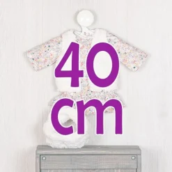 Tenue pour poupée Así 40 cm - Robe liberty corail avec shearling pour poupée Sabrina