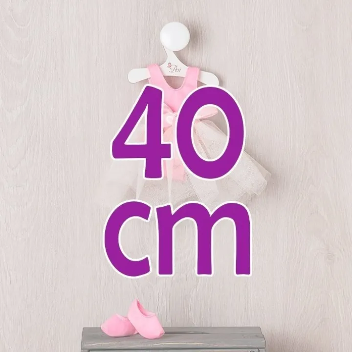 Tenue pour poupée Así 40 cm - Ensemble de ballet rose et beige pour poupée Sabrina