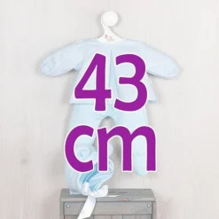Tenue pour poupée Así 43 cm - Coeurs bleus sertis de chapeau à oreilles pour poupée Pablo