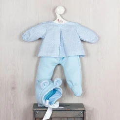 Tenue pour poupée Así 43 cm - Coeurs bleus sertis de chapeau à oreilles pour poupée Pablo