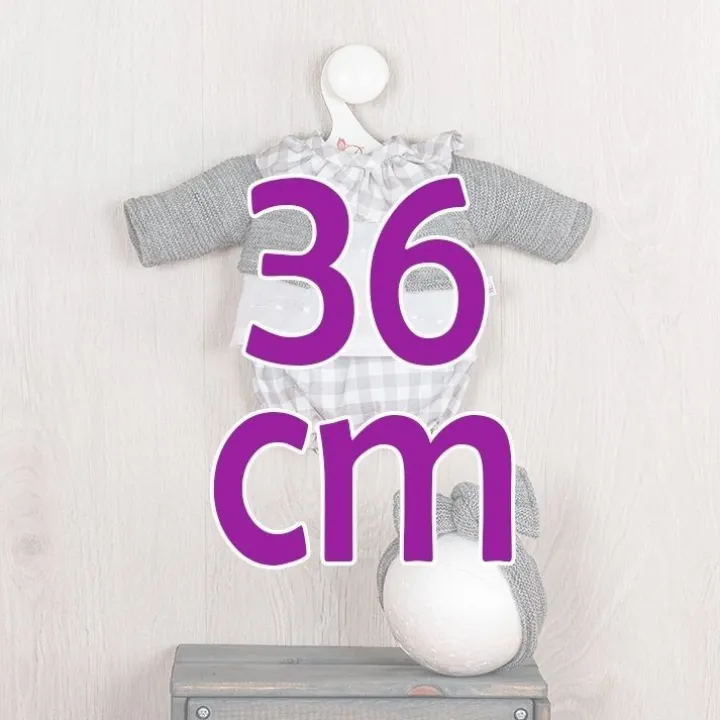 Tenue pour poupée Así 36 cm - Ensemble pololo et veste grise pour poupée Koke