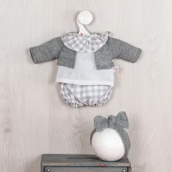 Tenue pour poupée Así 36 cm - Ensemble pololo et veste grise pour poupée Koke