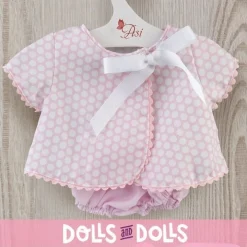 Tenue pour poupée Así 43 cm - Robe rose piqué avec cercles blancs pour poupée María