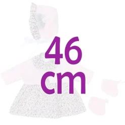 Tenue pour poupée Así 46 cm - Robe à fleurs grise avec veste rose avec chapeau et bottines pour Leo